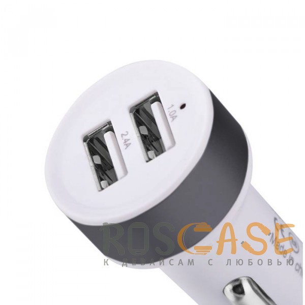 Фото Белый / Черный Автомобильное зарядное устройство с 2 USB портами (2.1A)
