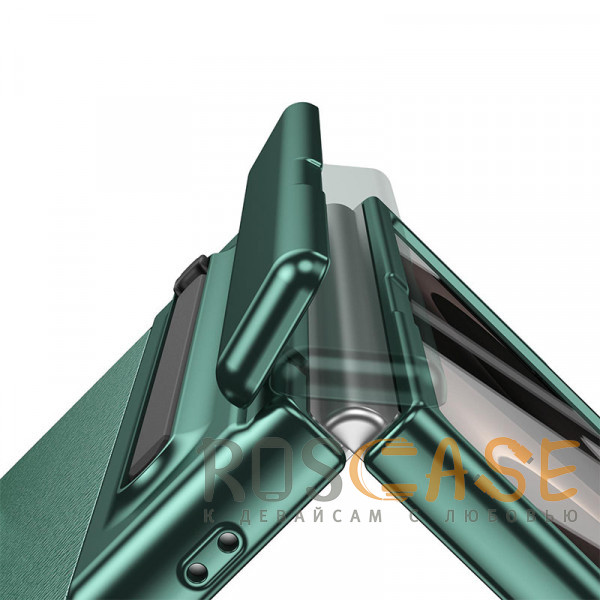 Изображение Зеленый Чехол 3D с кожаной вставкой и стилусом для Samsung Galaxy Z Fold 8