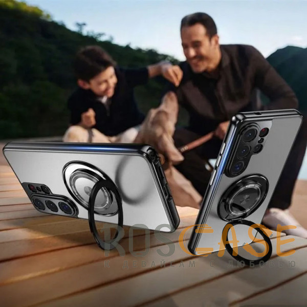 Фото Серый Чехол с кольцом Magsafe и алюминиевой вставкой для Samsung Galaxy S26 Ultra