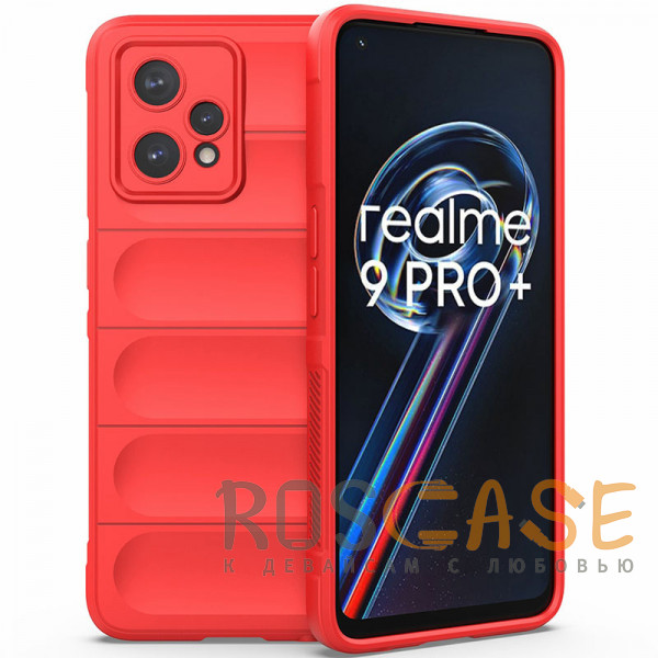 Фото Красный Flex Silicone | Противоударный чехол для Realme 9 4G, 9 Pro Plus, Narzo 50 Pro с защитой камеры и микрофиброй
