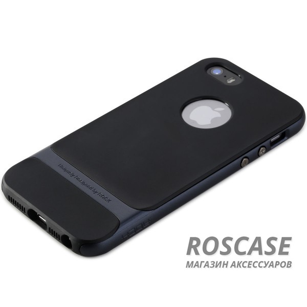 Фото Черный / Синий TPU+PC чехол Rock Royce Cross Series для Apple iPhone 5/5S/SE