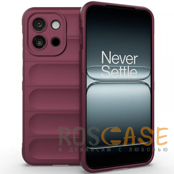 Фото Бордовый Flex Silicone | Противоударный чехол для OnePlus 13T / 13S с защитой камеры и микрофиброй