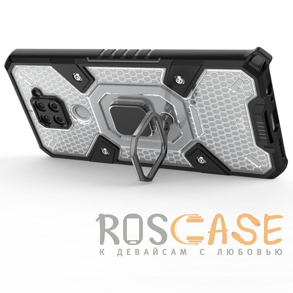 Изображение Черный Honeycomb Armor | Противоударный чехол с защитой камеры и кольцом для Xiaomi Redmi Note 9 / 10X