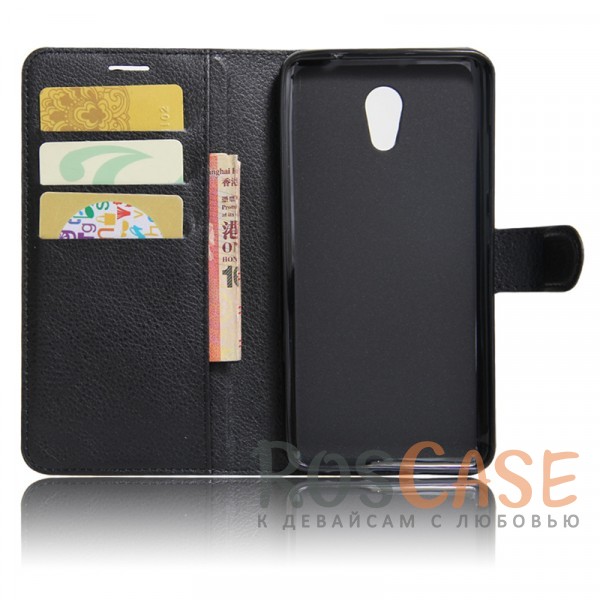 Фото Черный Wallet | Кожаный чехол-кошелек с внутренними карманами для Meizu M5 Note