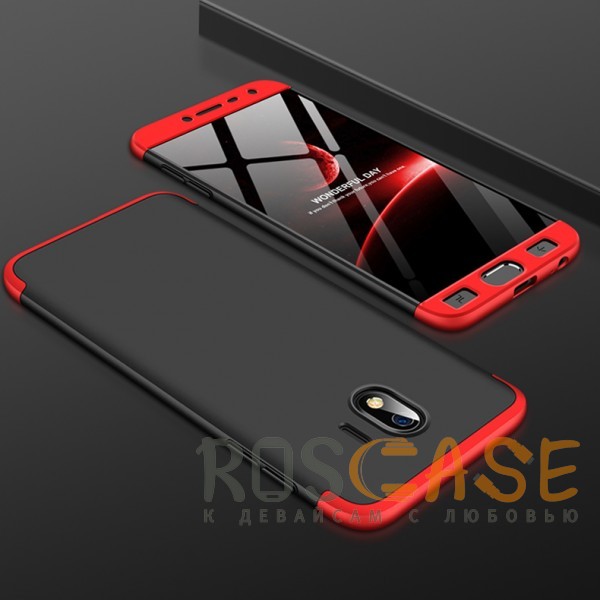 Фотография Черный / Красный GKK LikGus 360° | Двухсторонний чехол для Samsung J400F Galaxy J4 (2018) с защитными вставками