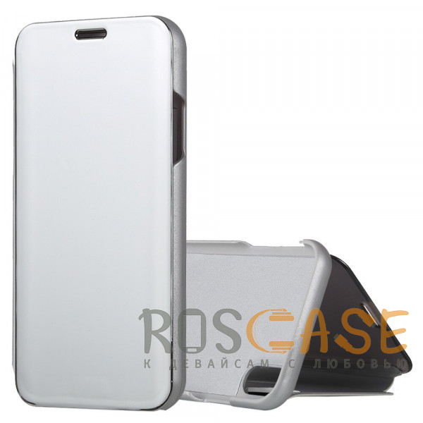 Фотография Серебряный Чехол-книжка RosCase с дизайном Clear View для Huawei Y8P / Honor 30i / P Smart S