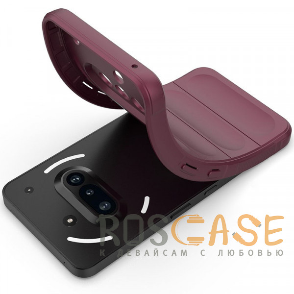 Фотография Бордовый Flex Silicone | Противоударный чехол для Nothing Phone 3a с защитой камеры и микрофиброй