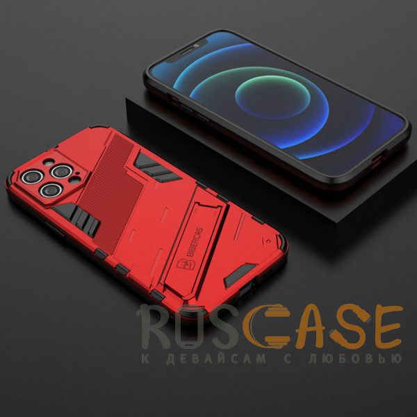 Изображение Красный Megatron | Противоударный чехол-подставка для iPhone 13 Pro с защитой камеры