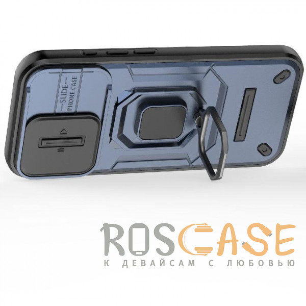 Фотография Темно-синий Transformer Ring Holder | Противоударный чехол с кольцом и шторкой камеры для iPhone 17