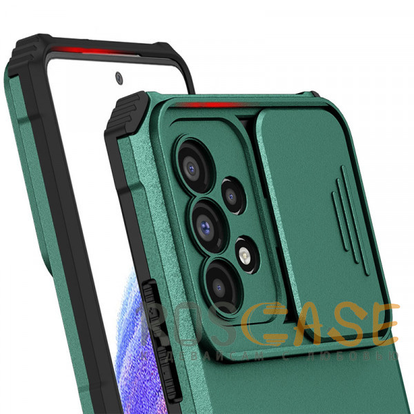 Изображение Зеленый CamShield Holder | Противоударный чехол-подставка для Samsung Galaxy A53 с защитой камеры