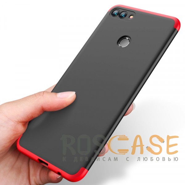Фотография Черный / Красный GKK LikGus 360° | Двухсторонний чехол для Huawei Y9 (2018) / Enjoy 8 Plus с защитными вставками