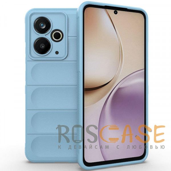 Фото Голубой Flex Silicone | Противоударный чехол для Realme 14T 5G с защитой камеры и микрофиброй