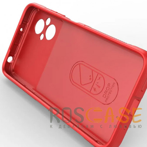 Изображение Красный Flex Silicone | Противоударный чехол для Xiaomi Poco M4 5G / M5 4G с защитой камеры и микрофиброй