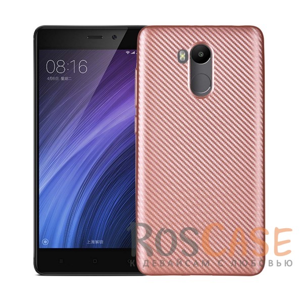 

Матовый чехол для Xiaomi Redmi 4 Pro / Redmi 4 Prime с текстурированной поверхностью под карбон (Rose Gold)