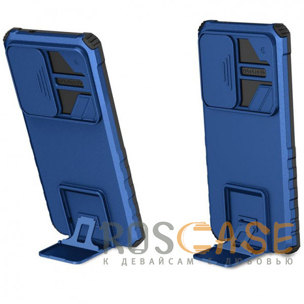Фотография Синий CamShield Holder | Противоударный чехол-подставка для Samsung Galaxy S25 Ultra с защитой камеры