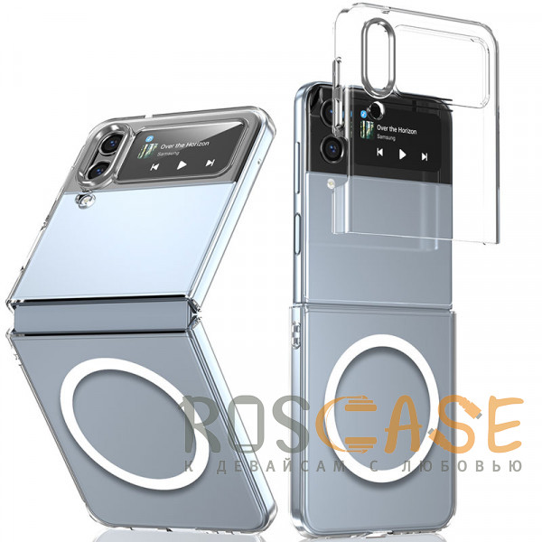 Фото Прозрачный Crystal 3D Magsafe | Прозрачный пластиковый чехол для Samsung Galaxy Z Flip 4