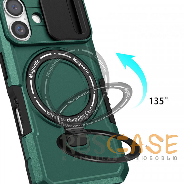 Фото Темно-зеленый CamShield MagSafe | Противоударный чехол для iPhone 17 со шторкой для камеры