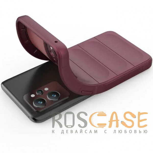 Фотография Бордовый Flex Silicone | Противоударный чехол для Realme GT2 Pro с защитой камеры и микрофиброй