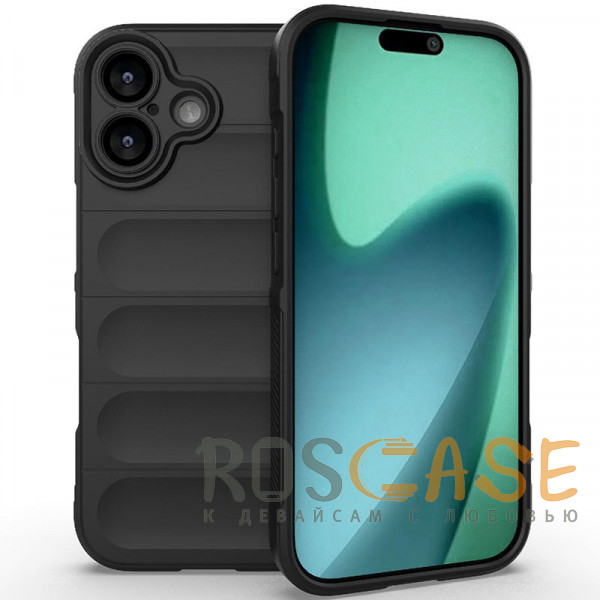 Фото Черный Flex Silicone | Противоударный чехол для iPhone 17 с защитой камеры и микрофиброй