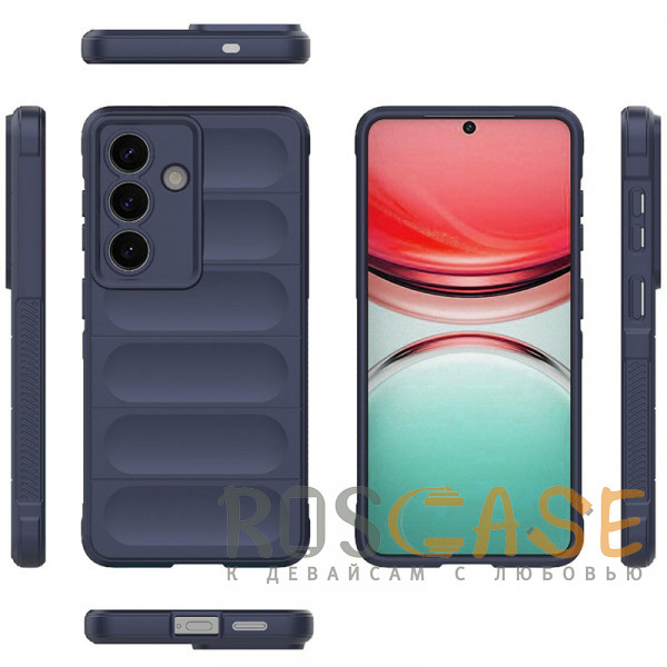 Фото Темно-синий Flex Silicone | Противоударный чехол для Samsung Galaxy S26 с защитой камеры и микрофиброй