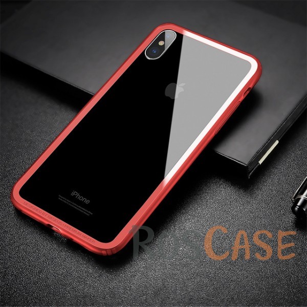 Изображение Красный Baseus Hard And Soft | Двухслойный бампер для iPhone X / XS из пластика и силикона