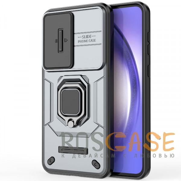 Фото Серый Transformer Ring Holder | Противоударный чехол с кольцом и шторкой камеры для Samsung Galaxy A56 / A36 5G