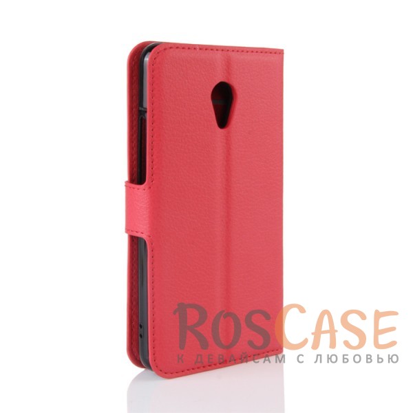 Изображение Красный Кожаный чехол бумажник с магнитом и с функцией подставки для Meizu M5c
