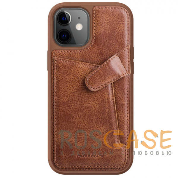 Фото Коричневый Nillkin Aoge Leather | Чехол с визитницей из Premium экокожи для iPhone 12 Mini