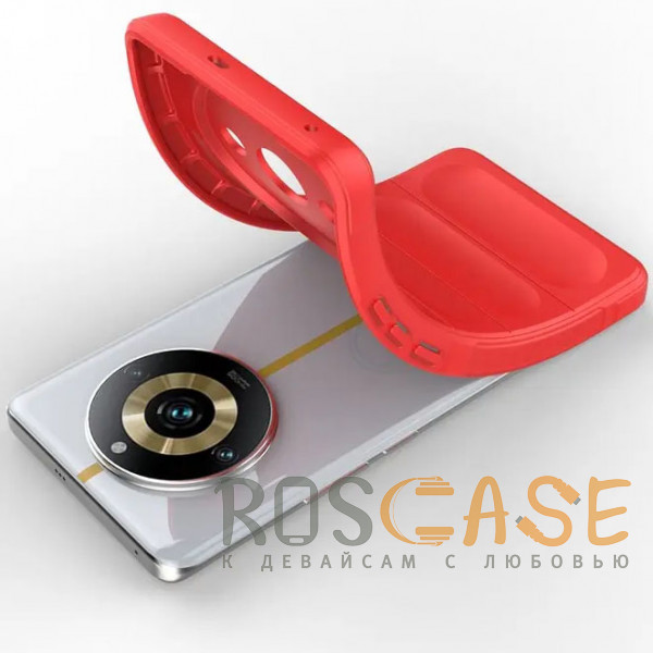 Фотография Красный Flex Silicone | Противоударный чехол для Realme 11 Pro / 11 Pro Plus с защитой камеры и микрофиброй