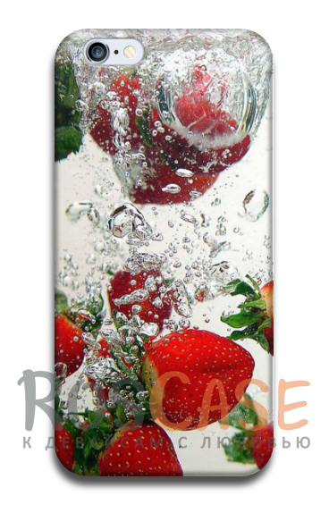 Фото Клубника со льдом Пластиковый чехол RosCase "ЛЕТО!" для iPhone 5/5S/SE
