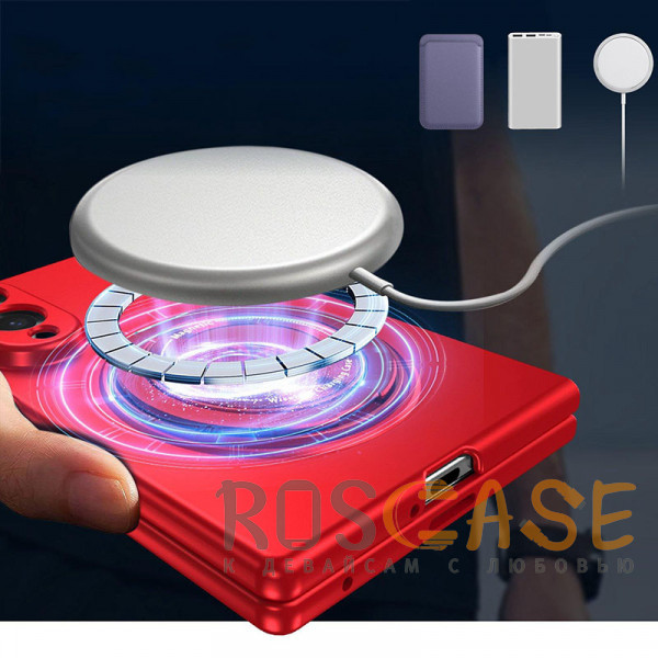 Фотография Красный Matte Shield Ring | Тонкий пластиковый чехол с кольцом Magsafe для Samsung Galaxy Z Fold 8