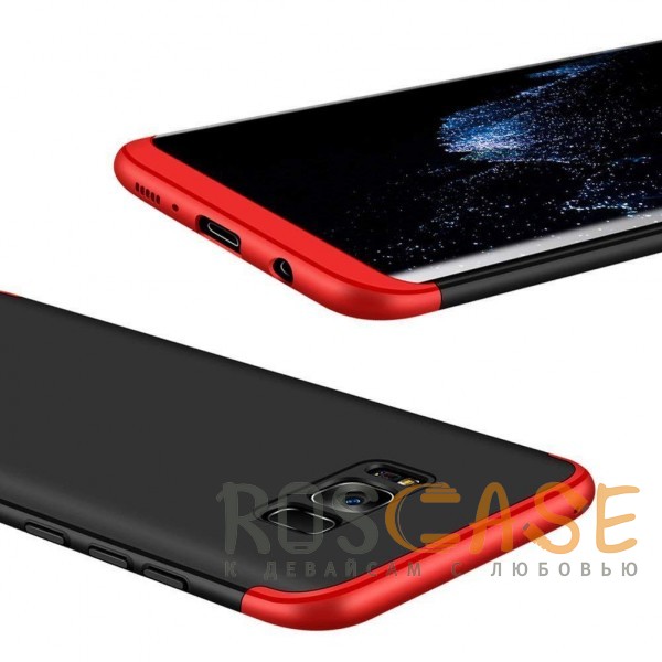 Изображение Черный / Красный GKK LikGus 360° | Двухсторонний чехол для Samsung G950 Galaxy S8 с защитными вставками