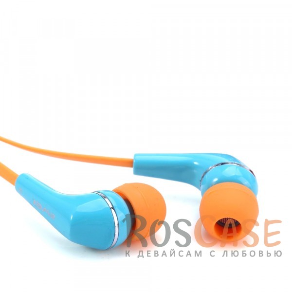 Фотография Оранжевый / Голубой Стильные вакуумные наушники AWEI Q7i в алюминиевом корпусе с микрофоном