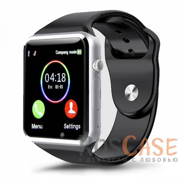 

Квадратные смарт часы Bluetooth Smart Watch A1 в железном корпусе с силиконовым ремешком (Черный)