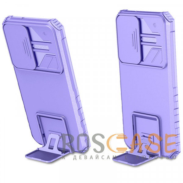 Фотография Фиолетовый CamShield Holder | Противоударный чехол-подставка для Realme C35 с защитой камеры