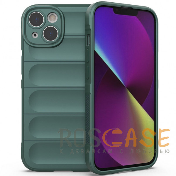 Фото Зеленый Flex Silicone | Противоударный чехол для iPhone 14 с защитой камеры и микрофиброй