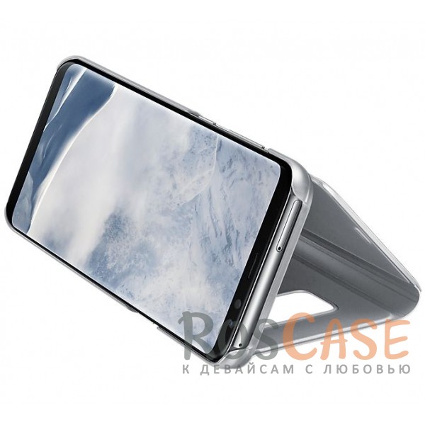 Фото Серебряный Оригинальный чехол-книжка Clear View Standing Cover с прозрачной обложкой и интерактивным дисплеем для Samsung G950 Galaxy S8 (реплика)