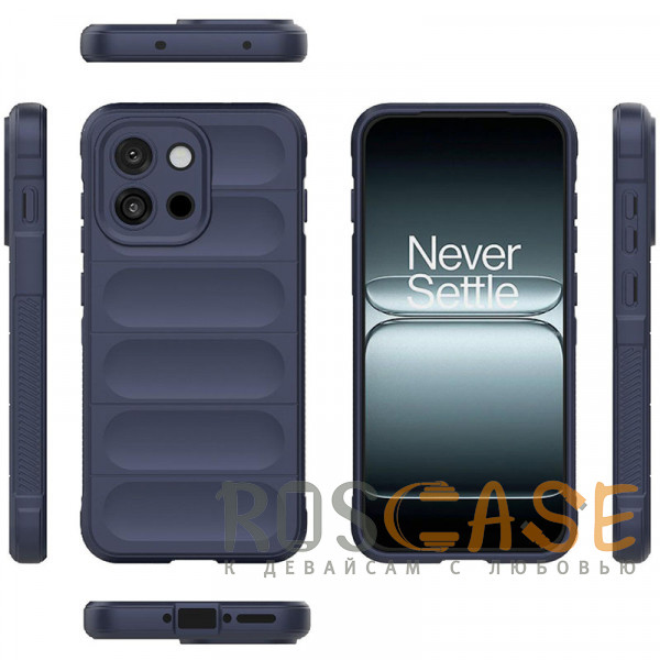 Фото Темно-синий Flex Silicone | Противоударный чехол для OnePlus 13T / 13S с защитой камеры и микрофиброй
