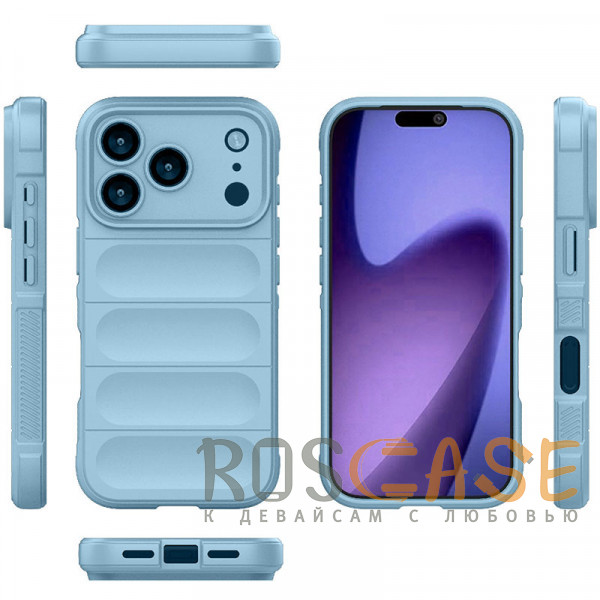Фото Голубой Flex Silicone | Противоударный чехол для iPhone 17 Pro с защитой камеры и микрофиброй