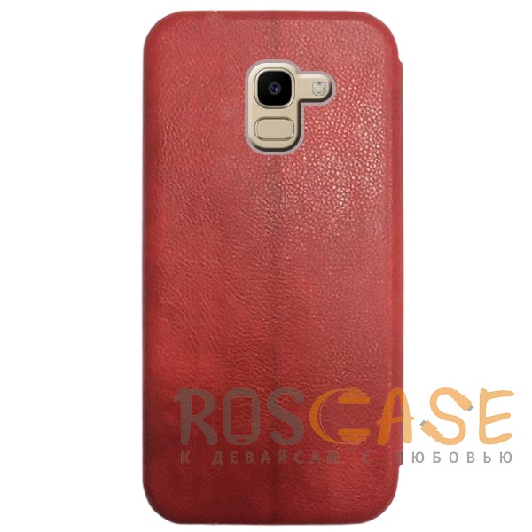 Фотография Красный Open Color 2 | Чехол-книжка на магните для Samsung J600F Galaxy J6 (2018) с подставкой и внутренним карманом