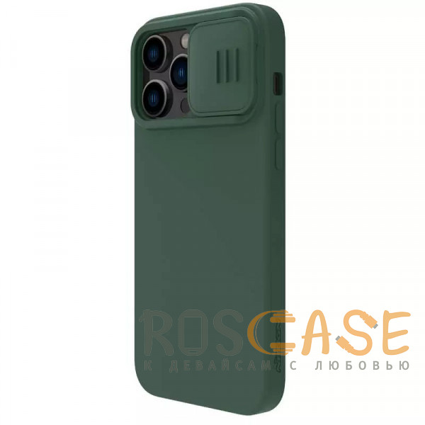 Фотография Темно-зеленый Nillkin CamShield Silky Magnetic | Силиконовый чехол для магнитной зарядки с защитой камеры для iPhone 14 Pro Max