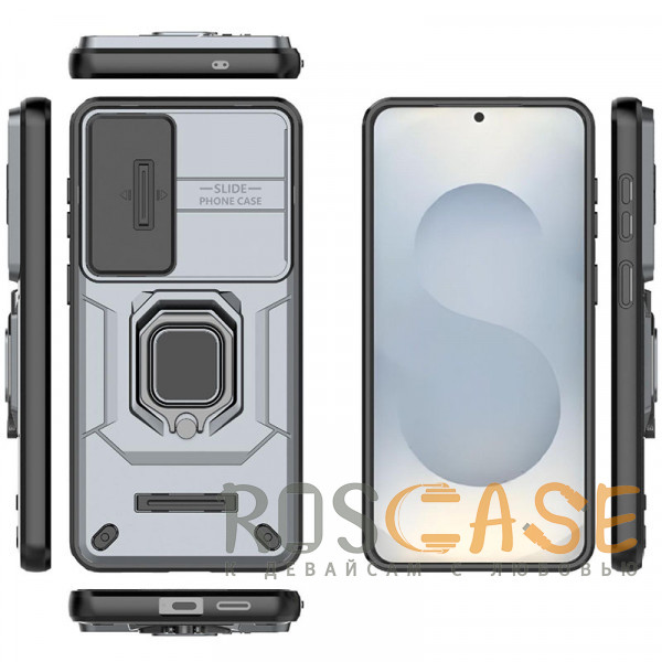 Изображение Серый Transformer Ring Holder | Противоударный чехол с кольцом и шторкой камеры для Samsung Galaxy S26 Plus