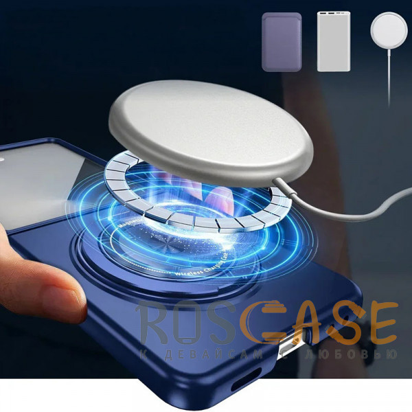 Фотография Темно-синий Matte Shield Ring | Тонкий пластиковый чехол с кольцом Magsafe для Samsung Galaxy Z Flip 7