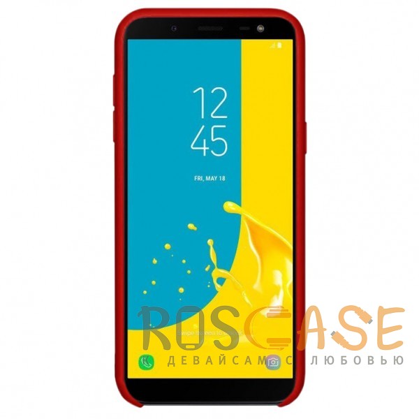 Фотография Бордовый / Garnet Red Силиконовый чехол для Samsung J600F Galaxy J6 (2018) с покрытием soft touch