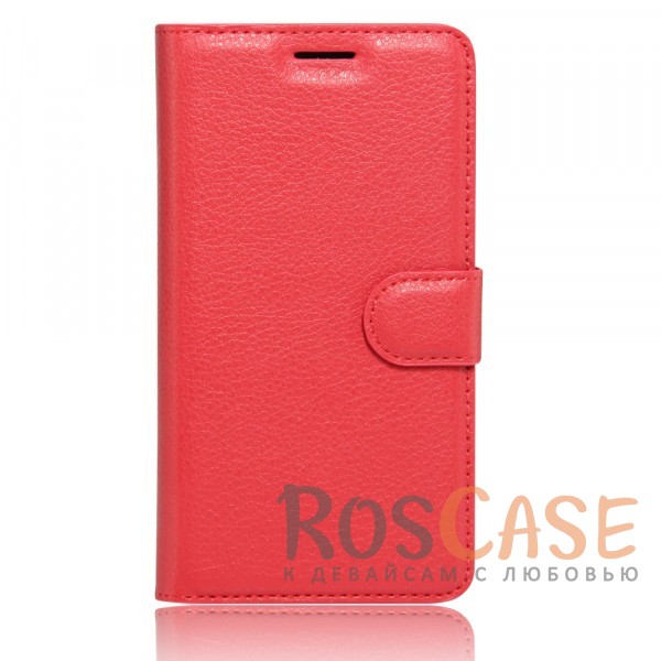 Фотография Красный Wallet | Кожаный чехол-кошелек с внутренними карманами для Meizu M5 Note