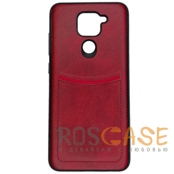Фото Красный iLevel | Чехол с кожаным покрытием и карманом для Xiaomi Redmi Note 9 / 10X