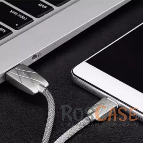Изображение Серебряный / Silver ROCK | Кабель USB to Type-C в металлической оплетке