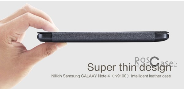 Фото Черный Кожаный чехол (книжка) Nillkin Sparkle Series для Samsung N910H Galaxy Note 4