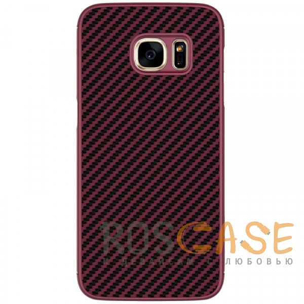 Фотография Красный Nillkin Synthetic Fiber | Карбоновый чехол для Samsung G930F Galaxy S7