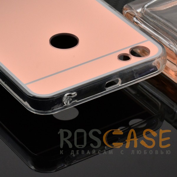 Фото Rose Gold Силиконовый чехол для Xiaomi Redmi Note 5A Prime / Redmi Y1 с зеркальной вставкой